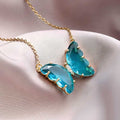 AVR Jewels pretty blue crystal butterfly pendant necklace for women and Girls