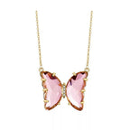 AVR JEWELS Stylish Pink Butterfly Necklace For Women and Girls