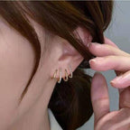 AVR JEWELS Korean Gold Plated Four Prong Stud Earrings
