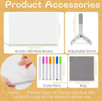 3d Acrylic LED Message Board, LED Message Board With Pen(30 x 20cm) Table Lamp (30 cm, Transparent)