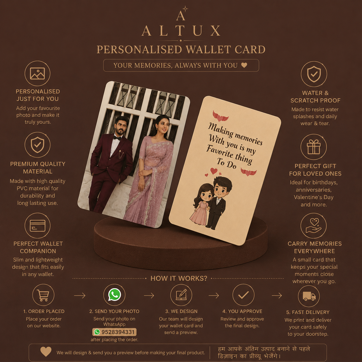 Personalised Photo Wallet Card | Custom PVC Wallet Card | ALTUX