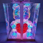 3D Crystal Teddy Bear Night Light with Heart - Cute Colorful LED Table Lamp, Gift-Ready Glowing Teddy Bear Lamp (1 Pc)