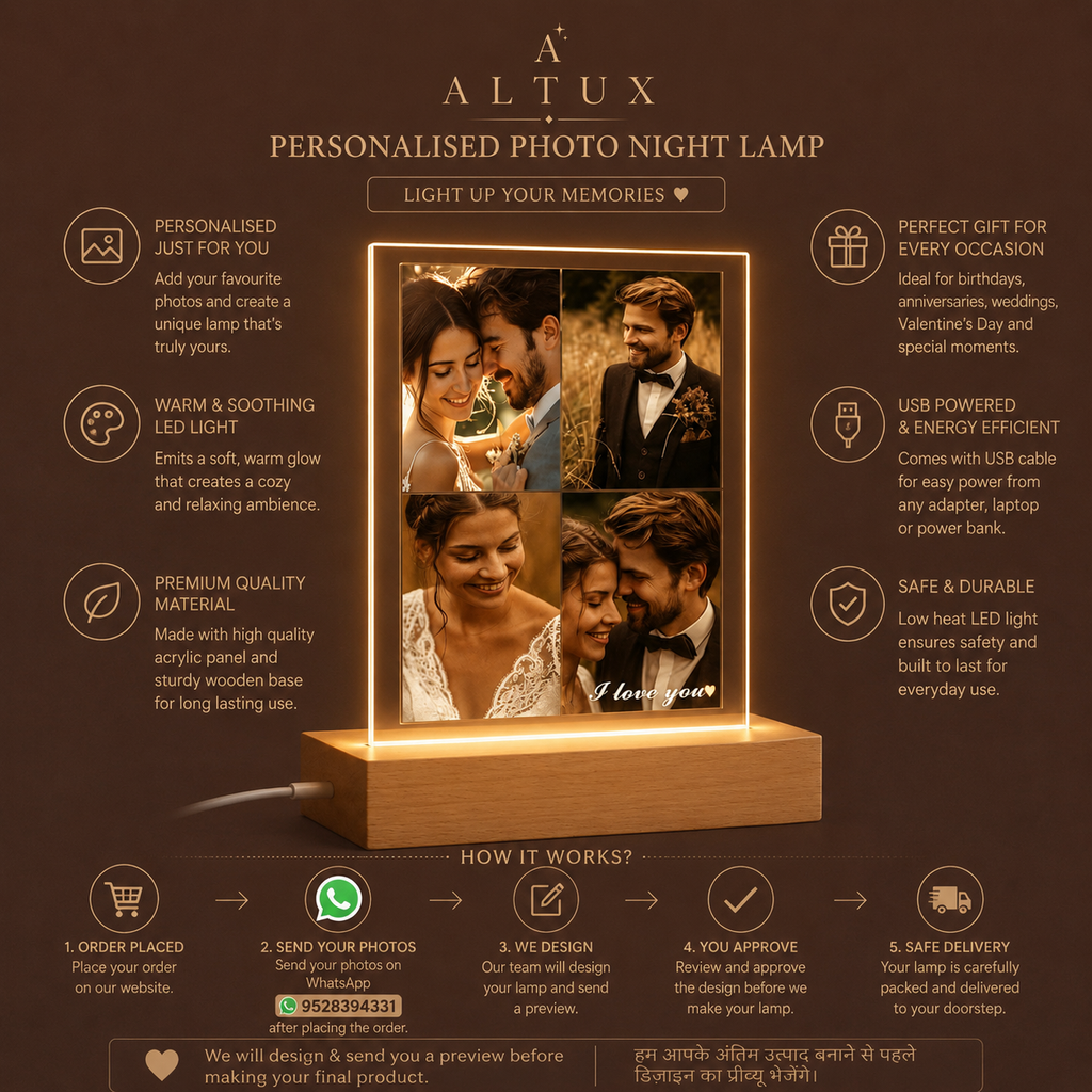 Personalised Photo Night Lamp | Custom LED Night Lamp | ALTUX