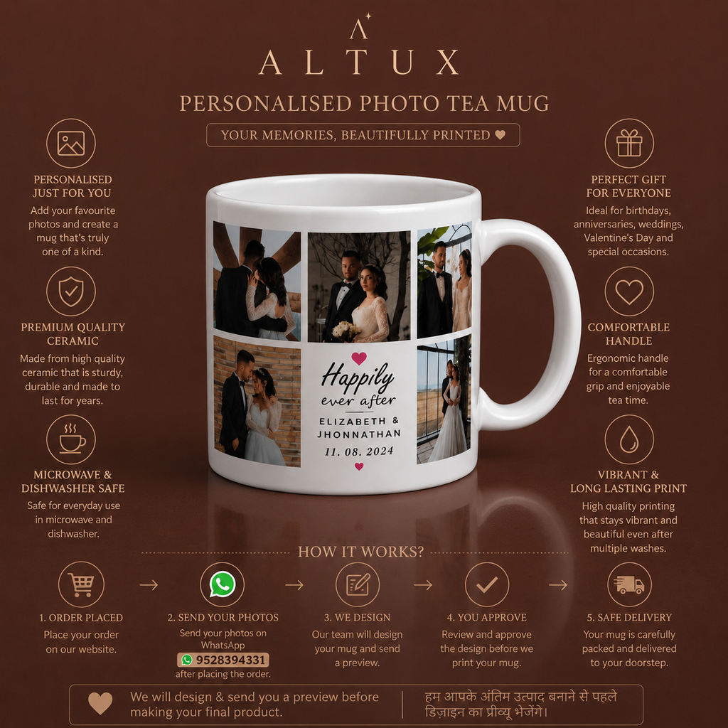 Personalised Photo Tea Mug | Custom Printed Ceramic Mug | ALTUX