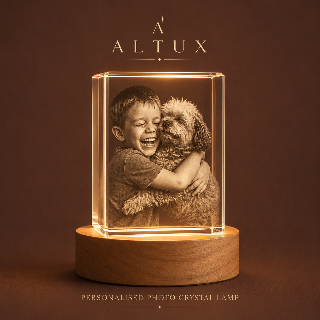 Personalised Photo Crystal Lamp | Custom LED Crystal Lamp | ALTUX